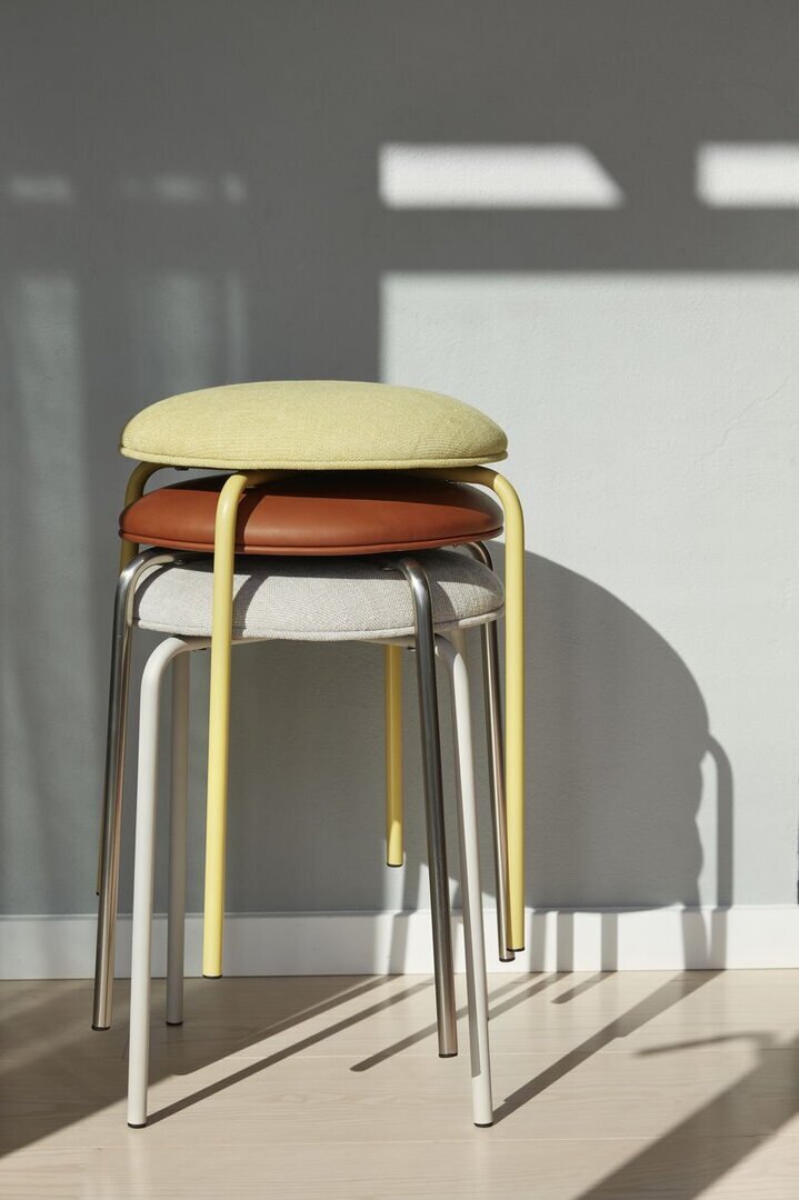 Hübsch Stack Hocker Nickel/Braun