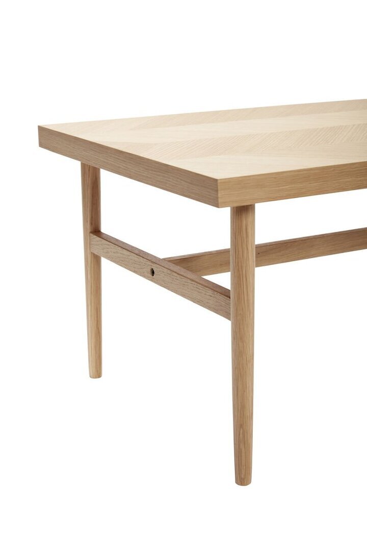 Huebsch Tisch Eiche Fischgrätenmuster Fsc Natur 121X51Xh40Cm