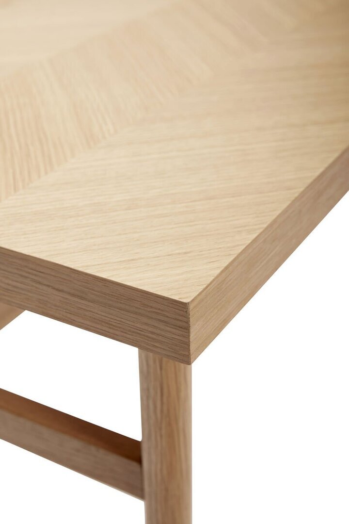Huebsch Tisch Eiche Fischgrätenmuster Fsc Natur 121X51Xh40Cm