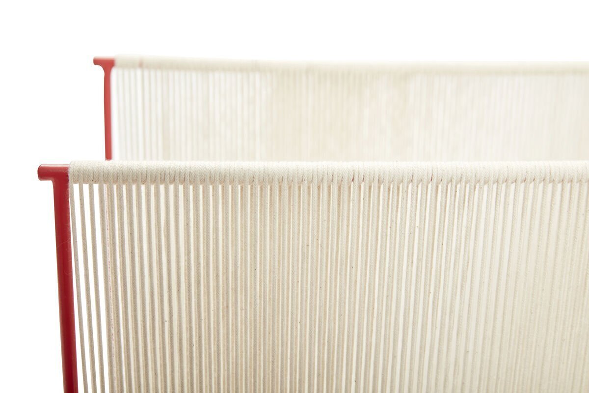 Huebsch Magazinhalter Baumwollseil/Metall - Natur/Rot