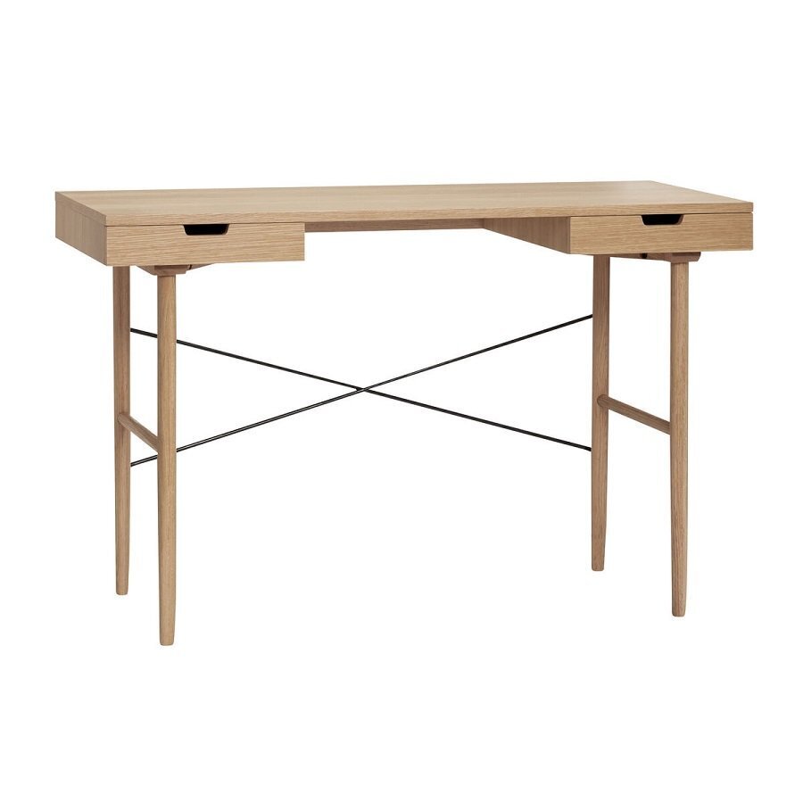 Huebsch Schreibtisch M Fächer Eiche Fsc Natur 120X55Xh77Cm