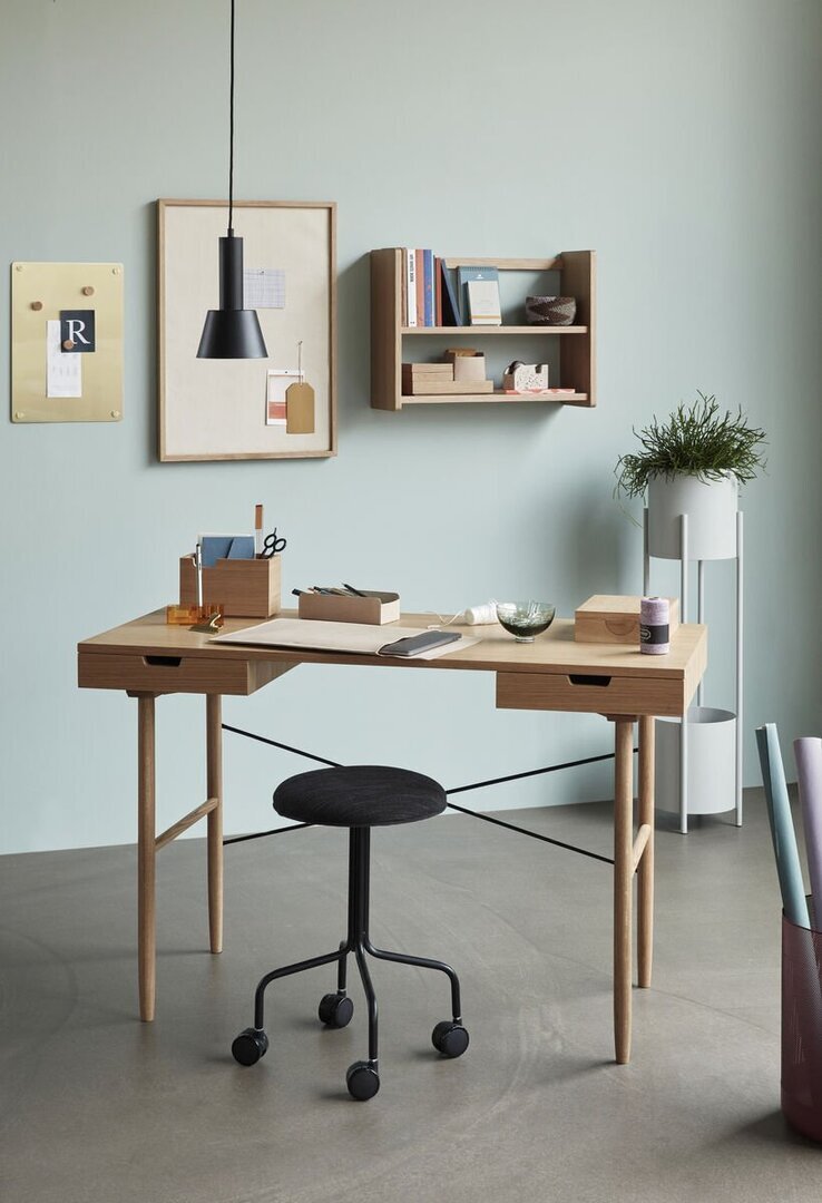 Huebsch Schreibtisch M Fächer Eiche Fsc Natur 120X55Xh77Cm