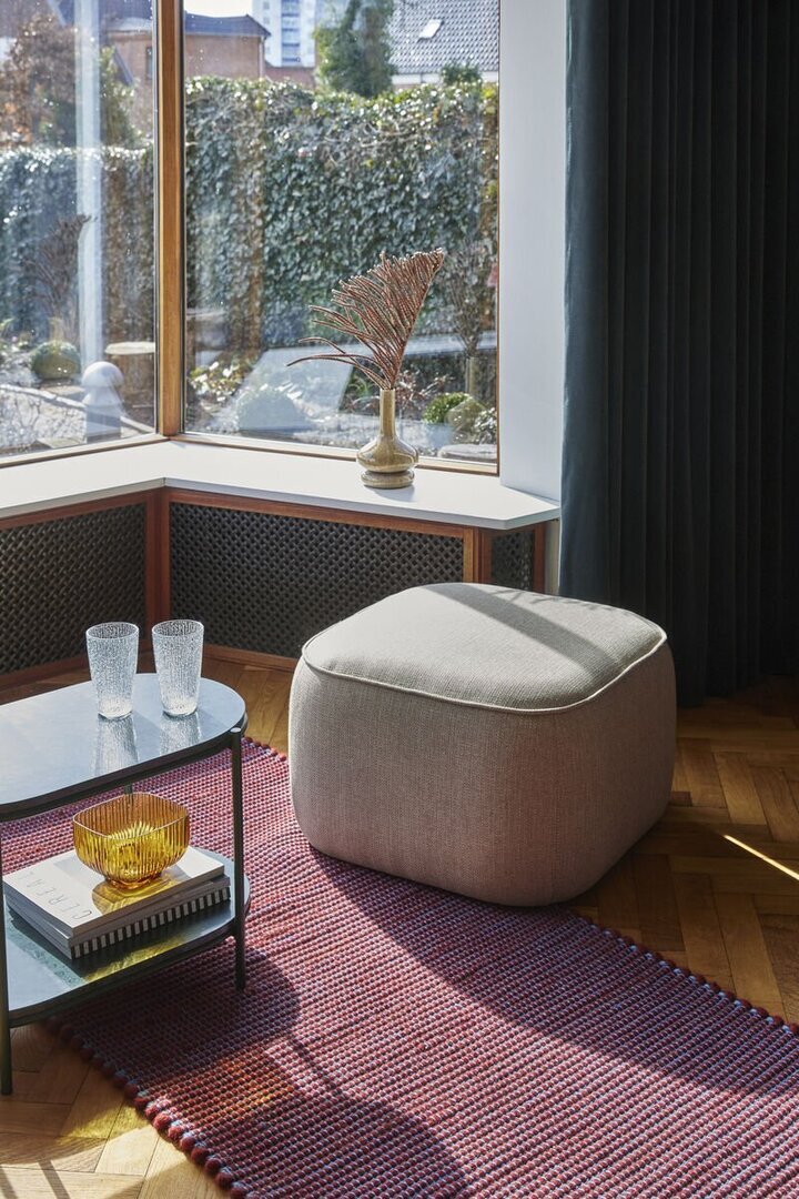 Huebsch Cube Pouf - Sand