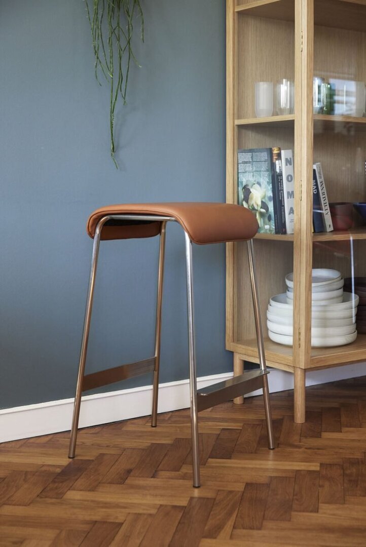 Huebsch Avenue Bar Stool Nickel/Brown