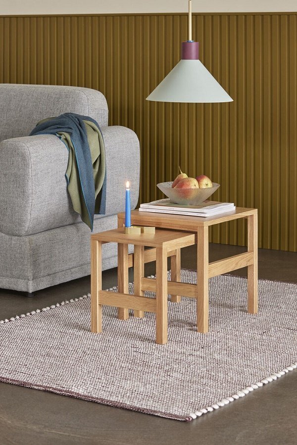 Huebsch Puzzle Tables Natural (Set of 2)