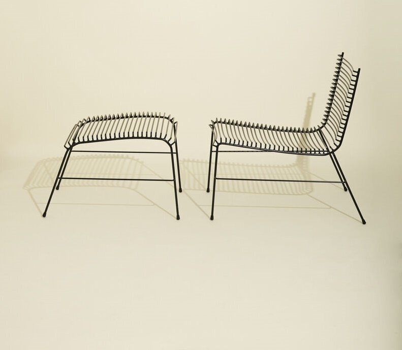 Hübsch String Loungestuhl Schwarz