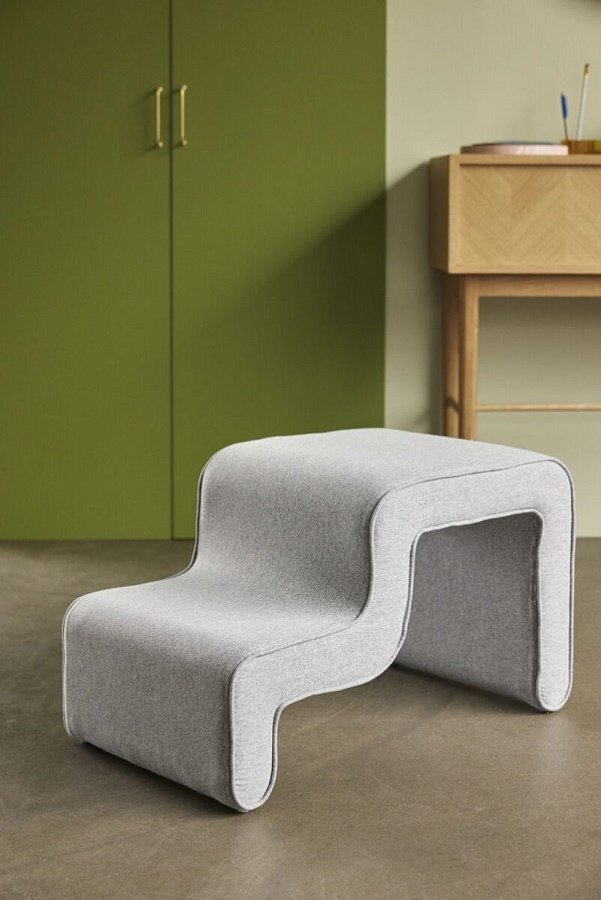 Huebsch Wave Pouf Grey