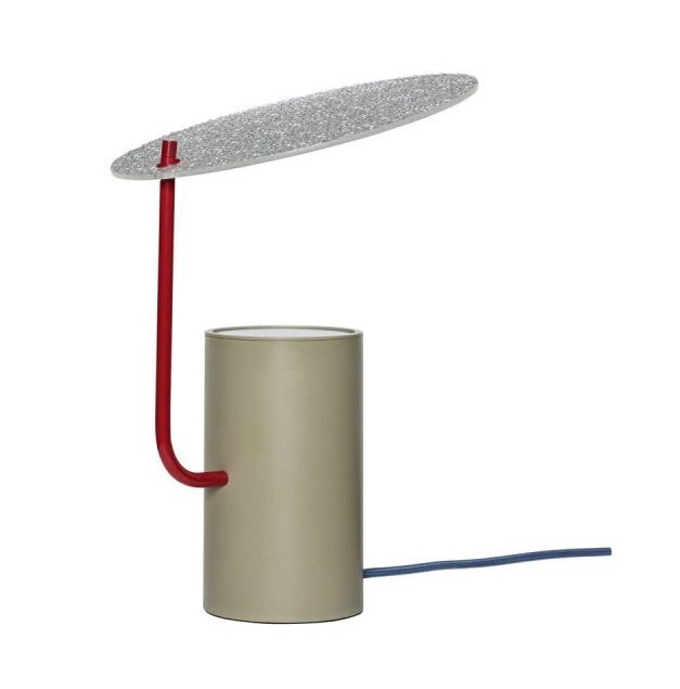 Huebsch Disc Table Lamp Khaki/Red/Textured