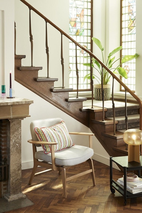 Huebsch Podium Table Lamp Amber/Orange