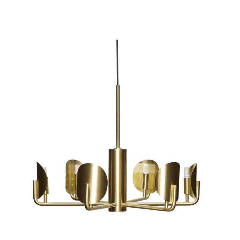 Huebsch Pomp Chandelier Brass