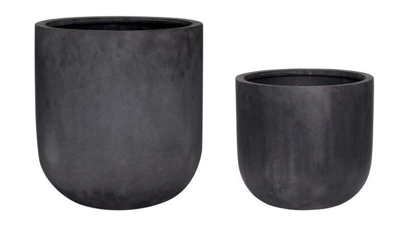 Hubsch Villa Pots Black (set of 2)