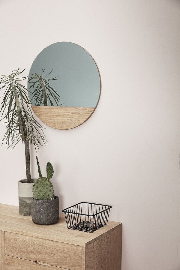 Hubsch Crescent Wall Mirror Ø50 Natural