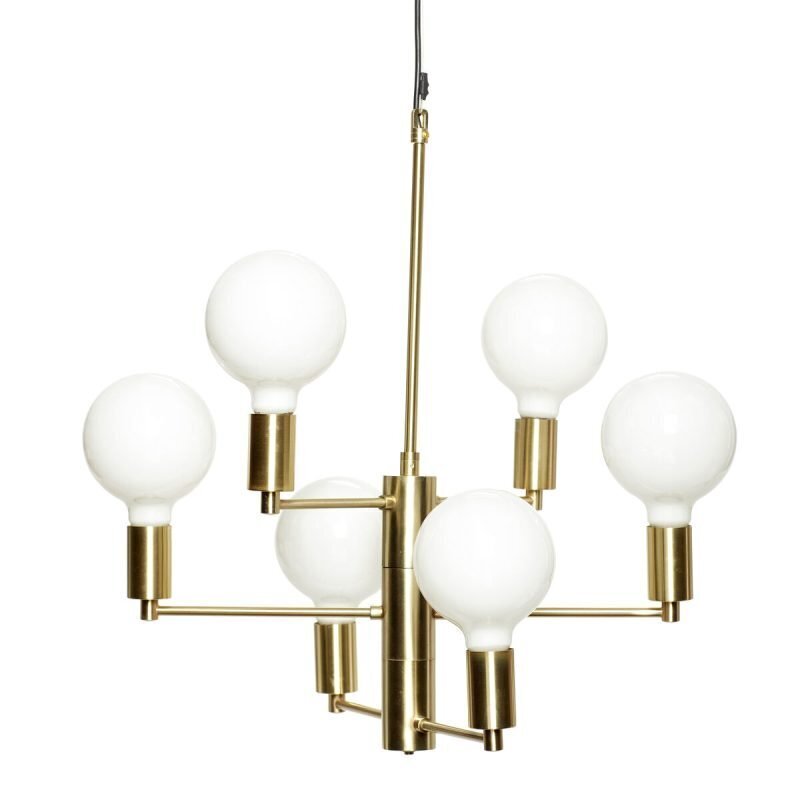 Huebsch Balance Chandelier Brass/White