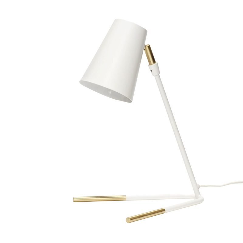 Huebsch Slant Table Lamp White/Brass