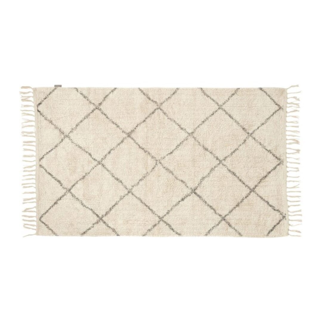 Hübsch Rhomb Teppich Small Weiß/Grau