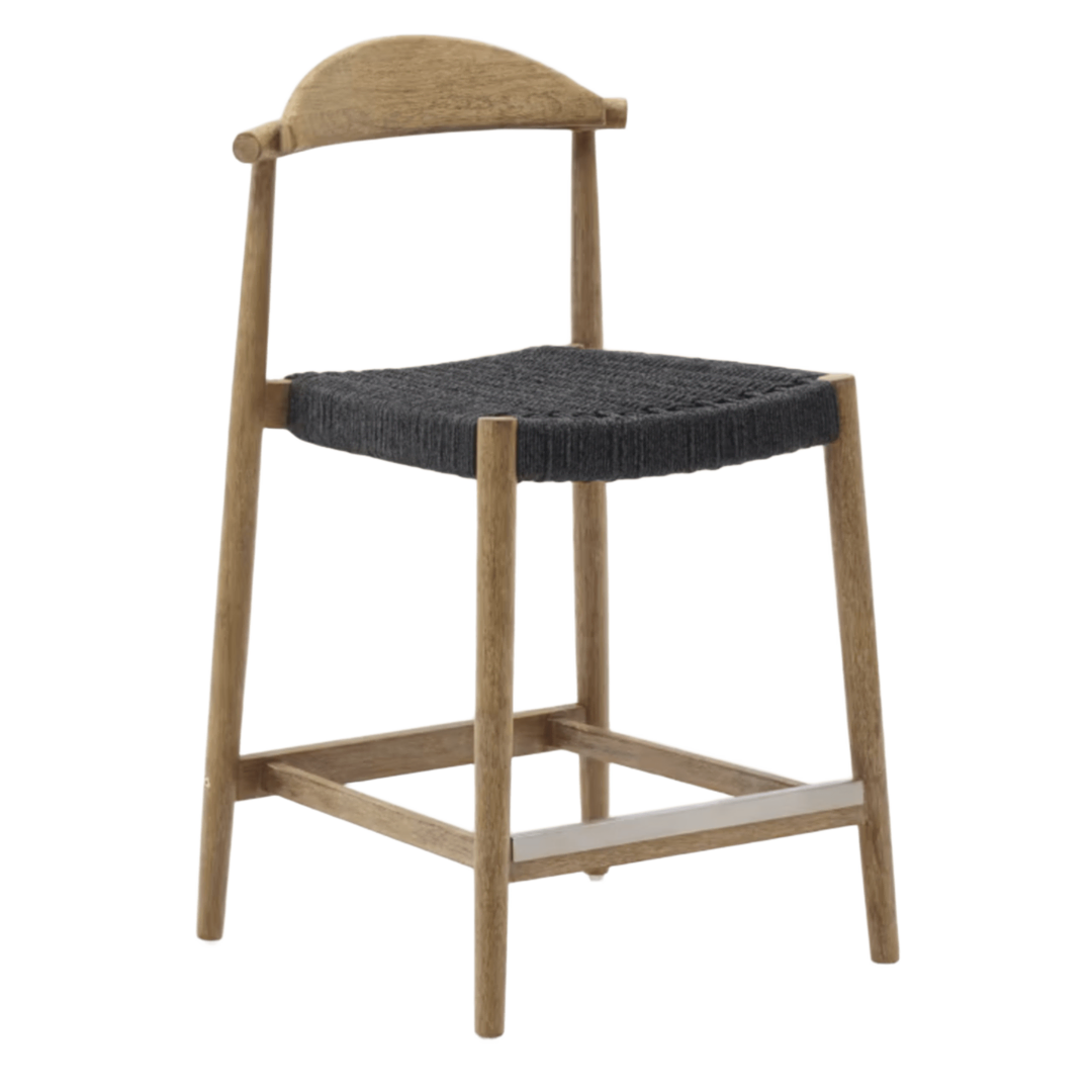 Kave Home Kave Home NINA Outdoor Barhocker Natur / Schwarz
