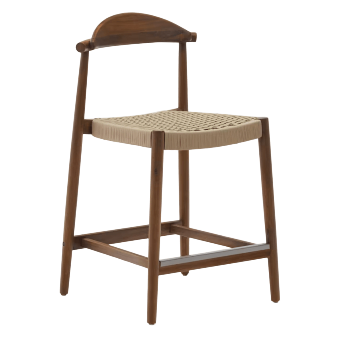 Kave Home Kave Home NINA Outdoor Barhocker Nussbaum / Beige