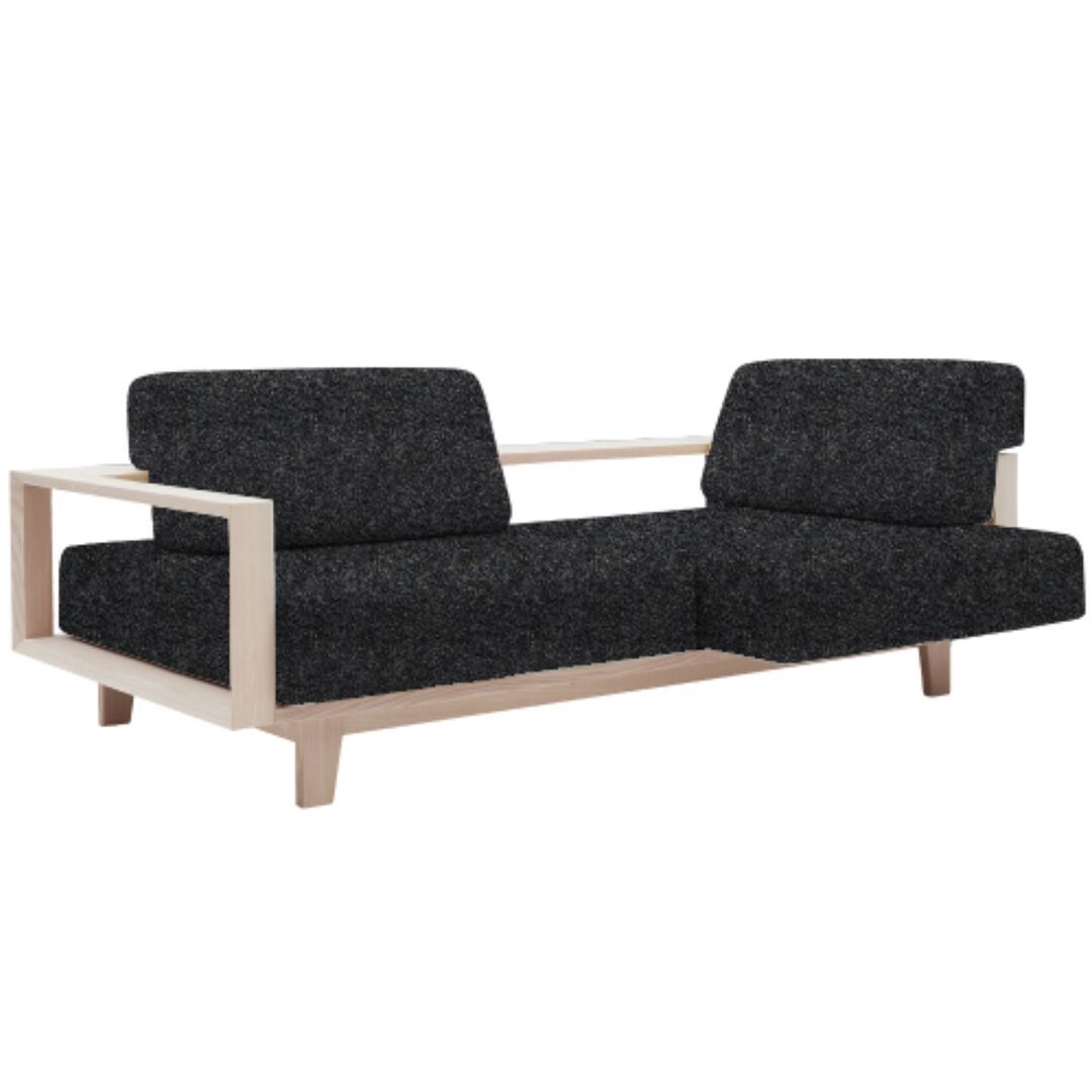Softline A/S Softline Wood Schlafsofa / Sofa Felt Melange - 623 Dark Grey