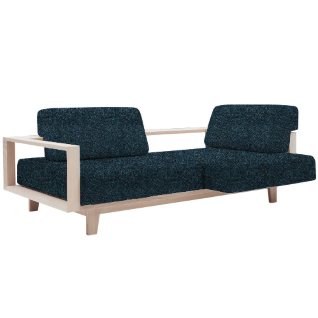 Softline A/S Softline Wood Schlafsofa / Sofa Felt Melange - 846 Blue Grey