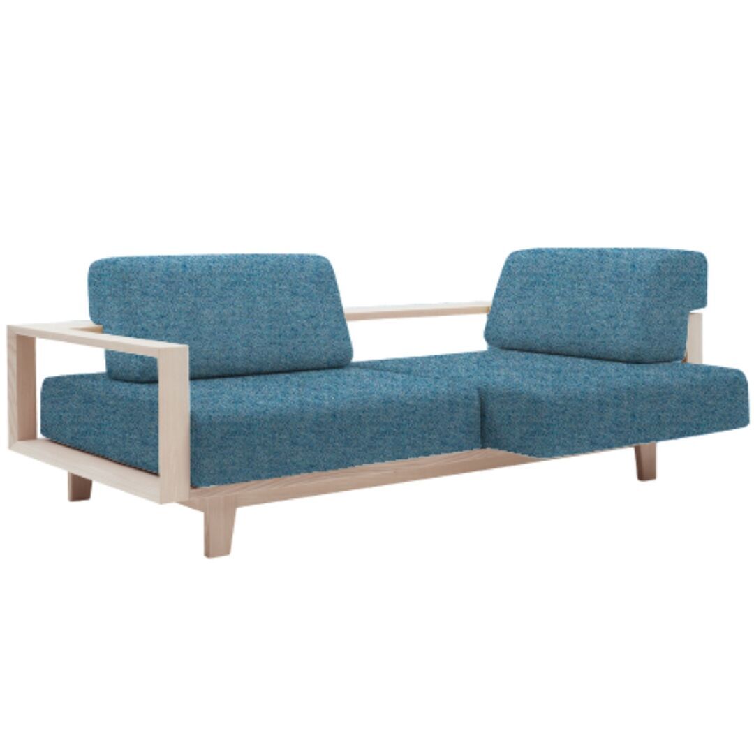 Softline A/S Softline Wood Schlafsofa / Sofa Felt Melange - 858 Sky Blue