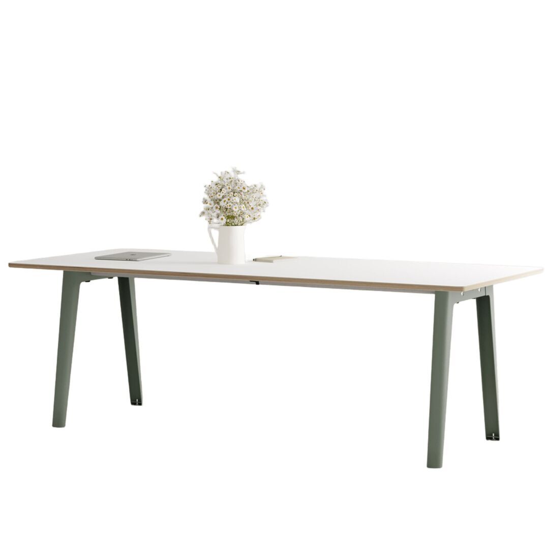 TIPTOE New modern table - White laminate B: 220 cm, Eukalyptusgrau