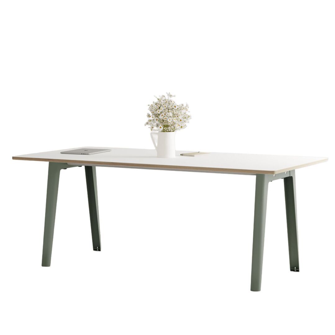 TIPTOE New modern table - White laminate B: 190 cm, Eukalyptusgrau