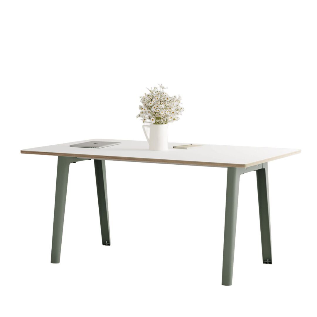 TIPTOE New modern table - White laminate B: 160 cm, Eukalyptusgrau