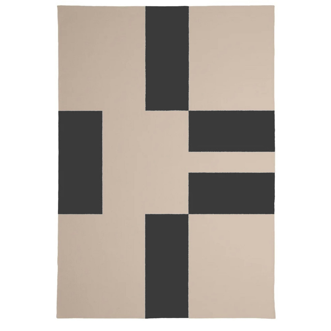 MAANA STUDIOS EF-DC004 Teppich von MAANA STUDIOS L: 140 cm / B: 100 cm, Camel Beige / Schwarz