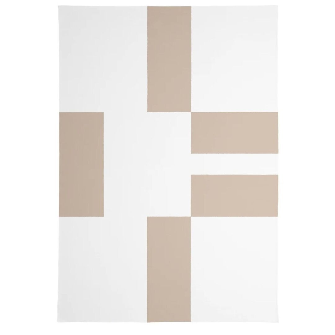 MAANA STUDIOS EF-DC004 Teppich von MAANA STUDIOS L: 140 cm / B: 100 cm, Wollweiss / Camel Beige