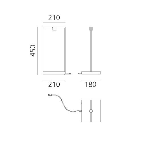 Artemide Curiosity 45 Black / Brown Table