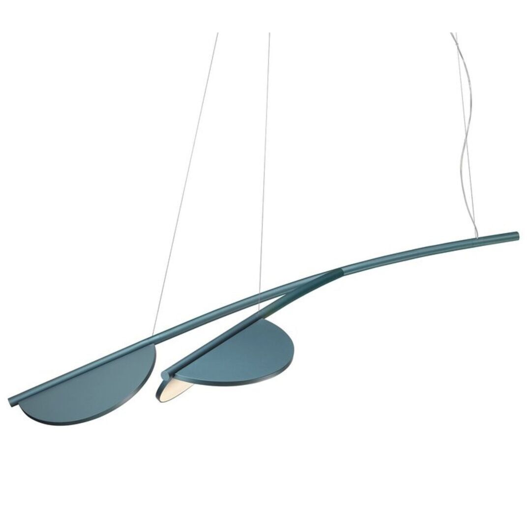 Flos Pendelleuchte Almendra Organic S2 von Flos  Bay Blue Metallized, Lang