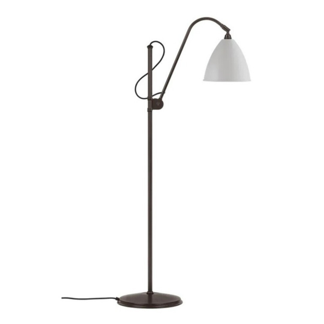 Gubi Bestlite BL3 Floor Lamp Black Brass Classic White Semi Matt, Ø: 21 cm