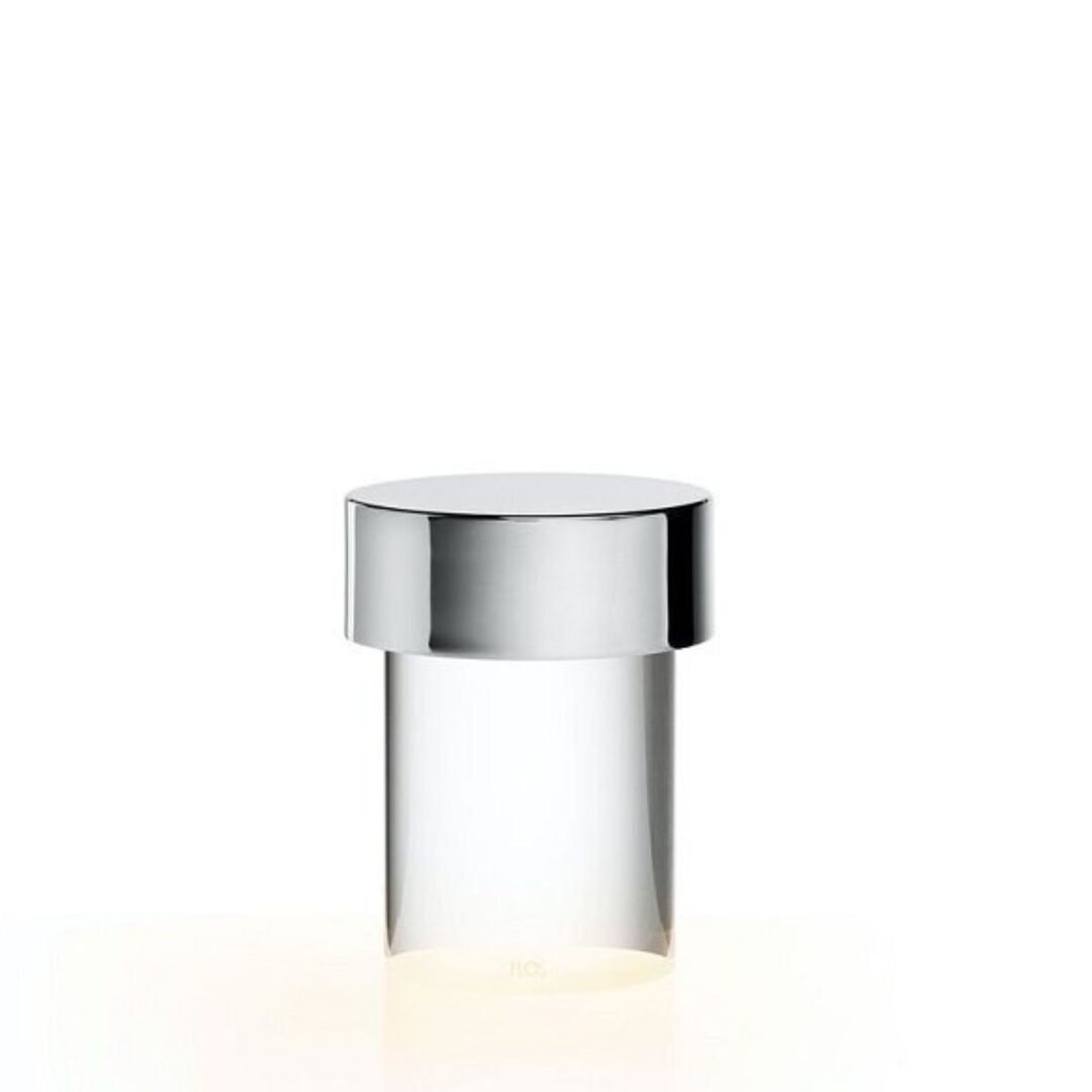 Flos Tischleuchte Last Order von Flos  Hellrosa RAL 3015, Polished Inox, Last Order Clear 
