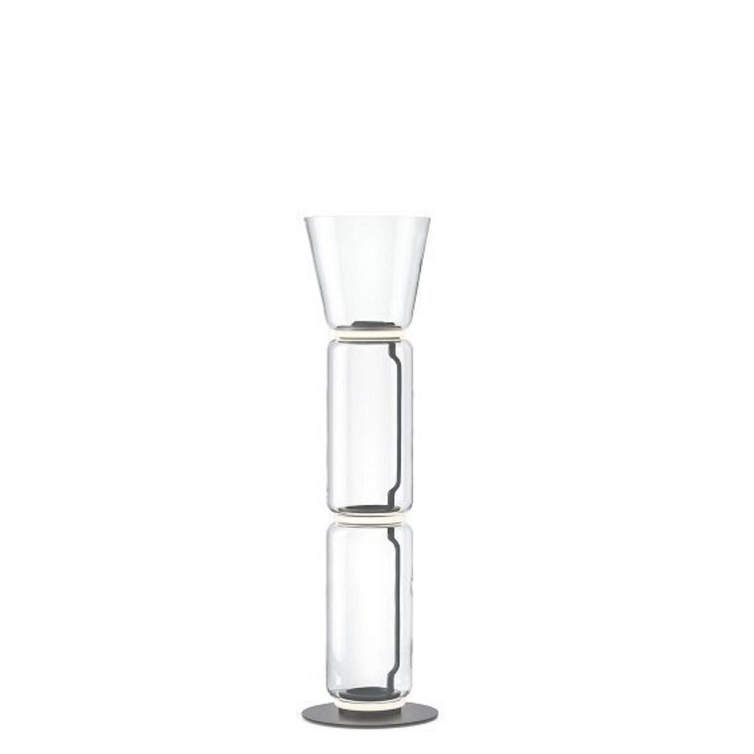 Flos Stehleuchte Noctambule Floor 2 High Cylinders Cone Small Base von Flos  Schwarz