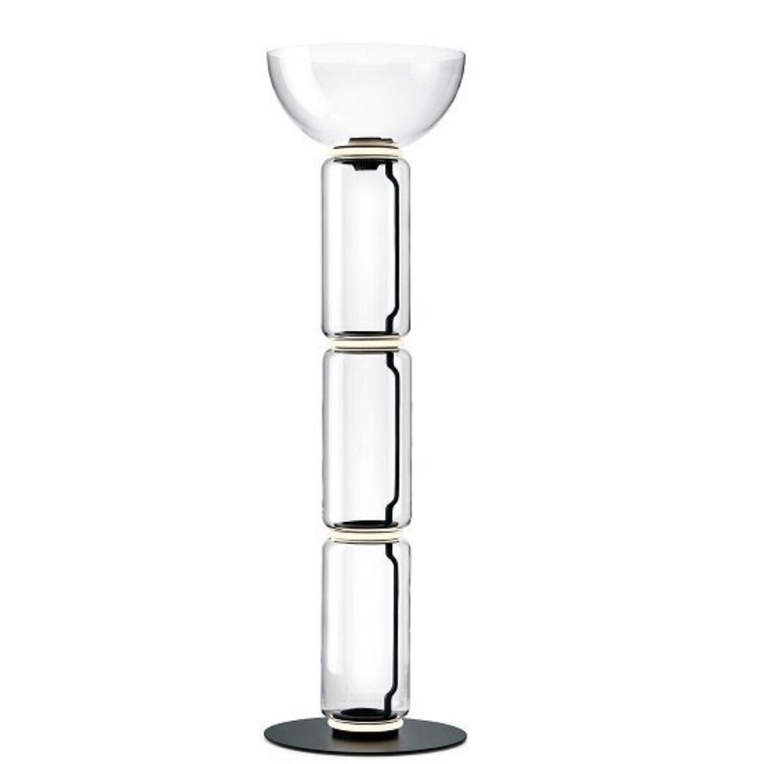 Flos Stehleuchte Noctambule Floor 3 High Cylinders Bowl Big Base von Flos  Schwarz