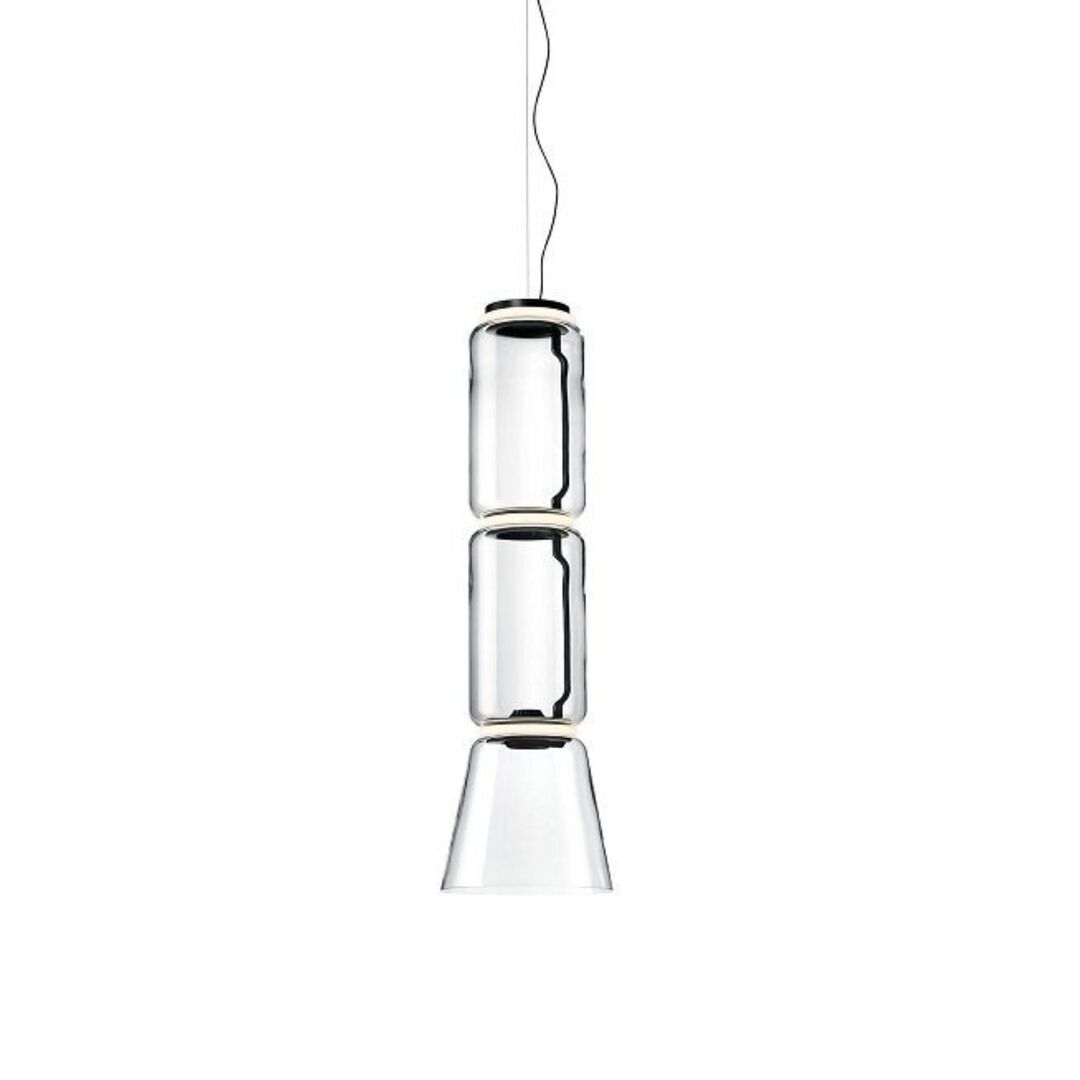 Flos Suspension Noctambule 2 Low Cylinder and Cone von Flos  Schwarz