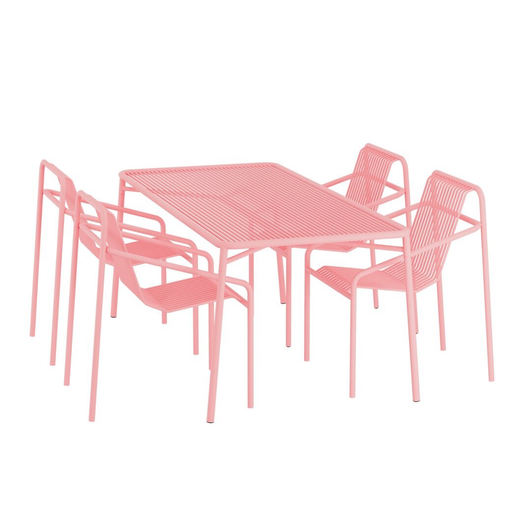 Objekte Unserer Tage Ivy Outdoor Set - (Tisch Large, 4 x Dining Chair) - Soft Pink