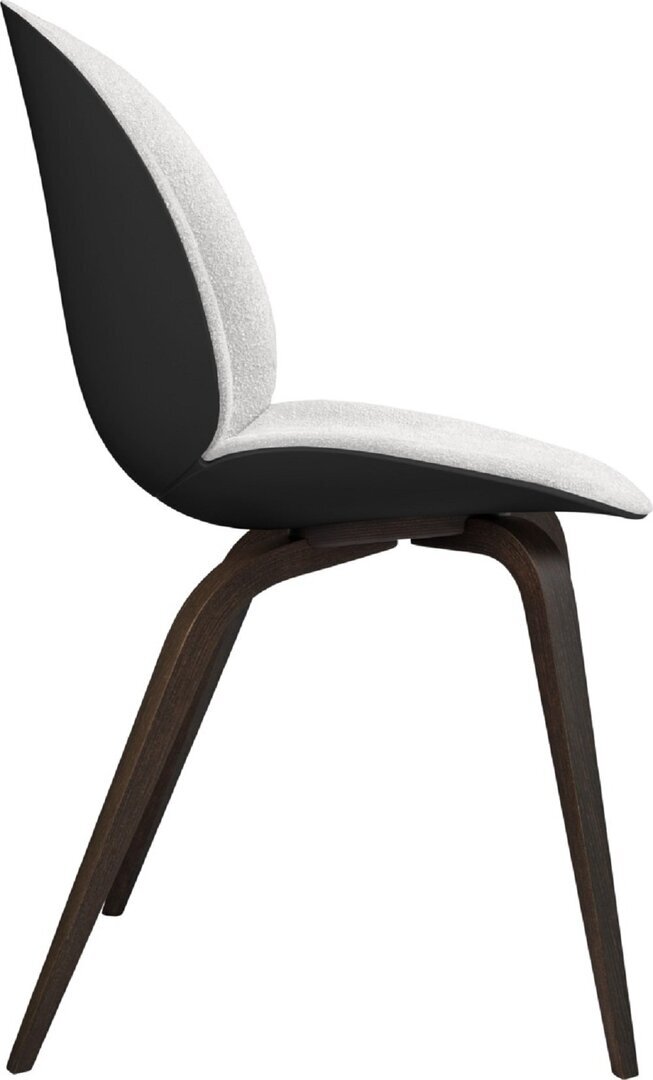 Gubi Beetle Dining Chair - Front Upholstered - Wood Base: Light Boucle 001