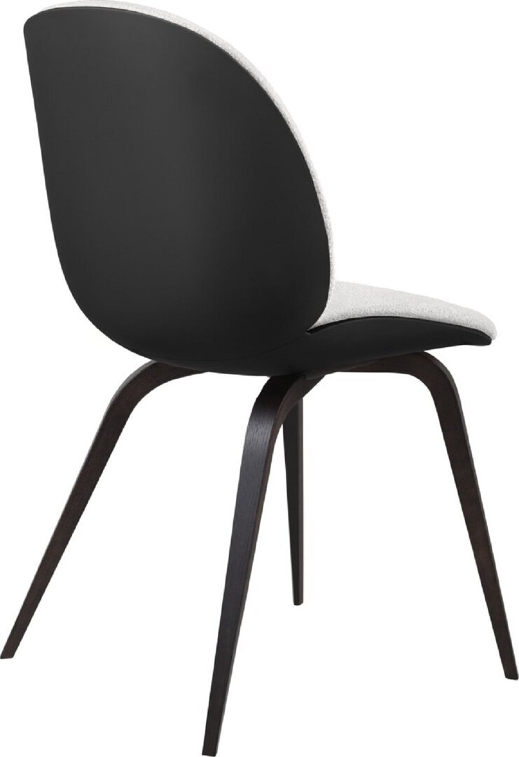 Gubi Beetle Dining Chair - Front Upholstered - Wood Base: Light Boucle 001