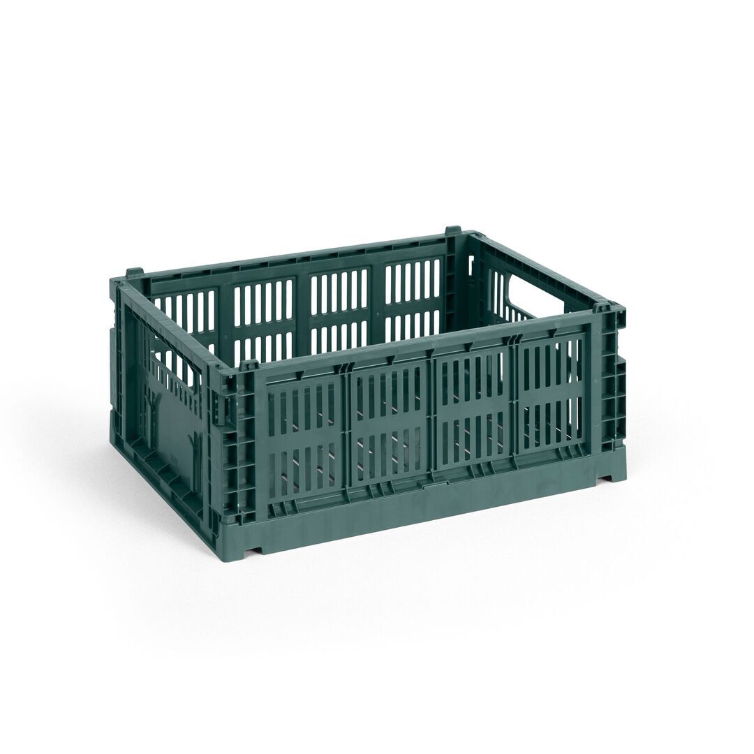 HAY Accessoires HAY Colour Crate M Dark green, B: 26.5 cm / L: 34.5 cm / H: 14 cm 