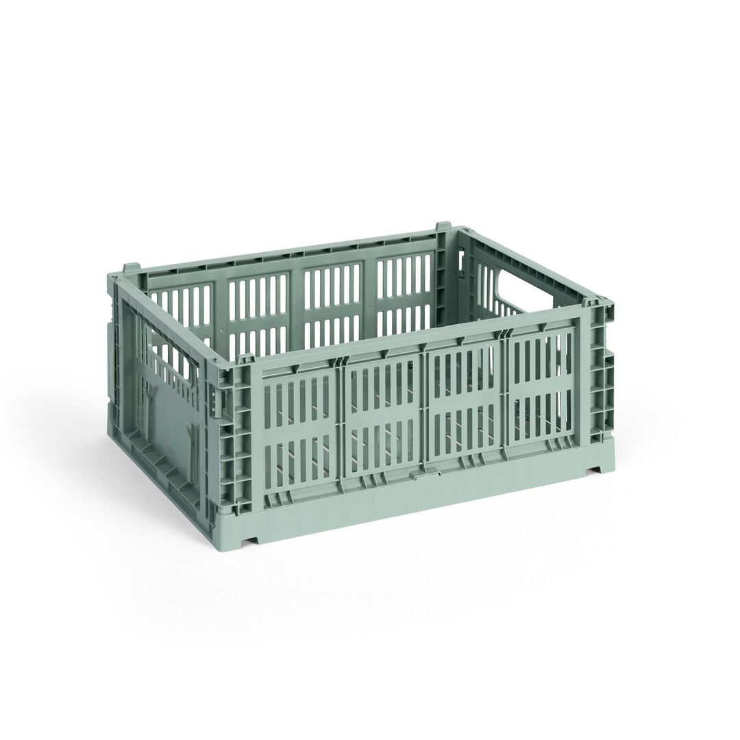 HAY Accessoires HAY Colour Crate M Sage green, B: 26.5 cm / L: 34.5 cm / H: 14 cm 