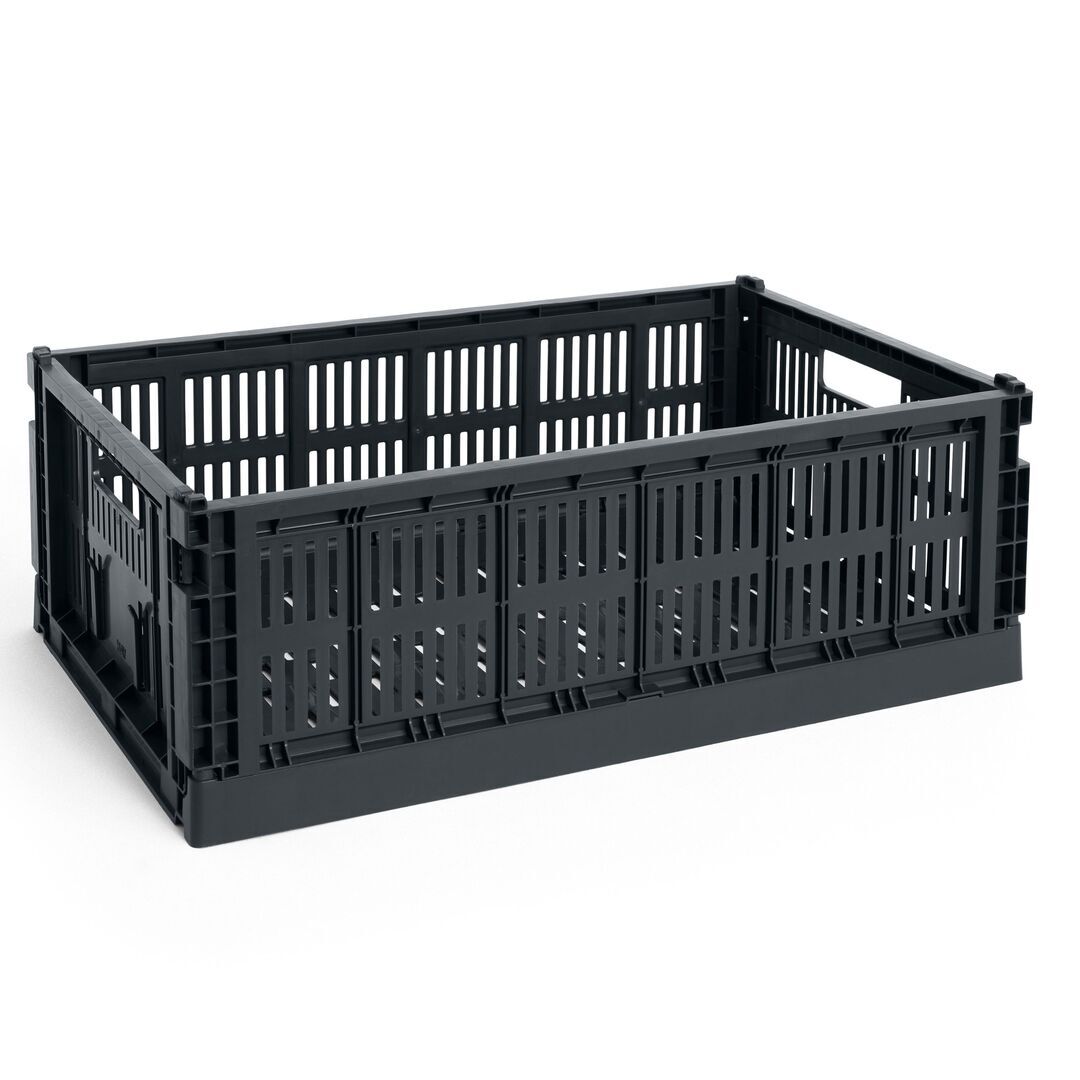 HAY Accessoires HAY Colour Crate L Charcoal , B: 34.5 cm / L: 53 cm / H: 18.5 cm 