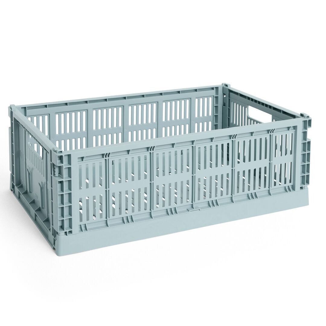 HAY Accessoires HAY Colour Crate L Dusty Blue, B: 34.5 cm / L: 53 cm / H: 18.5 cm 