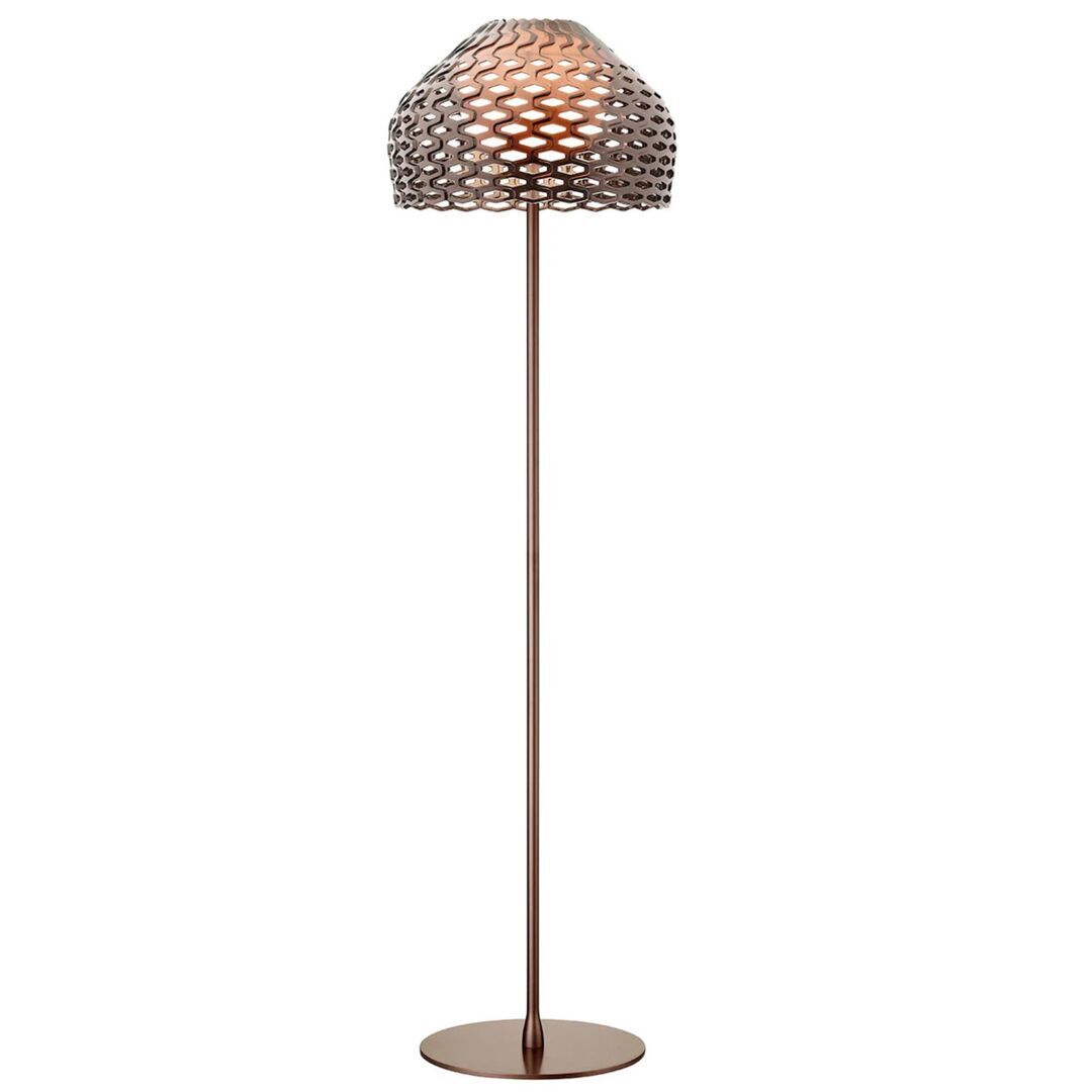 Flos Stehleuchte Tatou von Flos  Hellrosa RAL 3015, Ohne Leuchtmittel, Ocker grau
