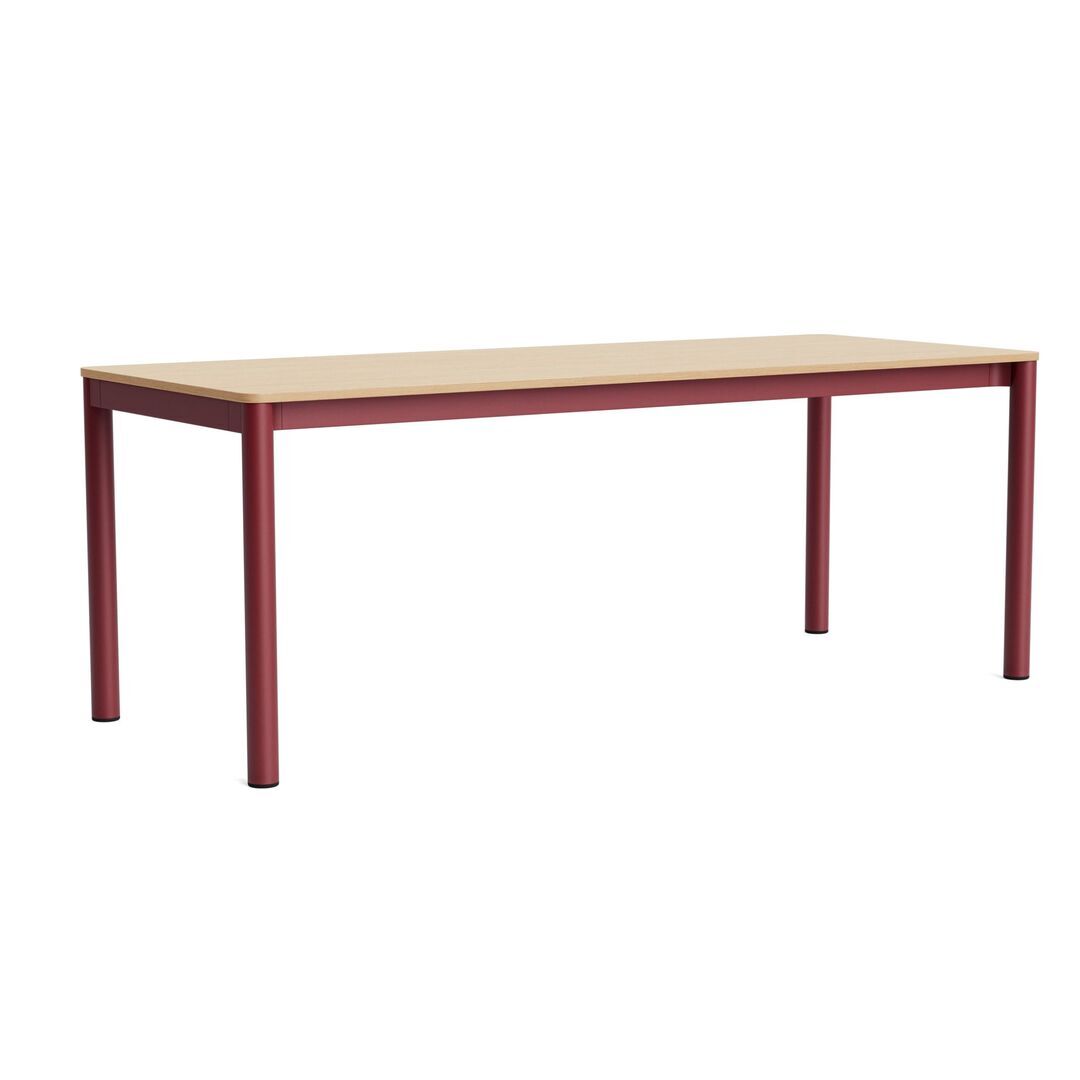 HAY Living Bündiger Esstisch Annex von Hay L: 200 cm, Eiche Wasser lackiert, Barn red