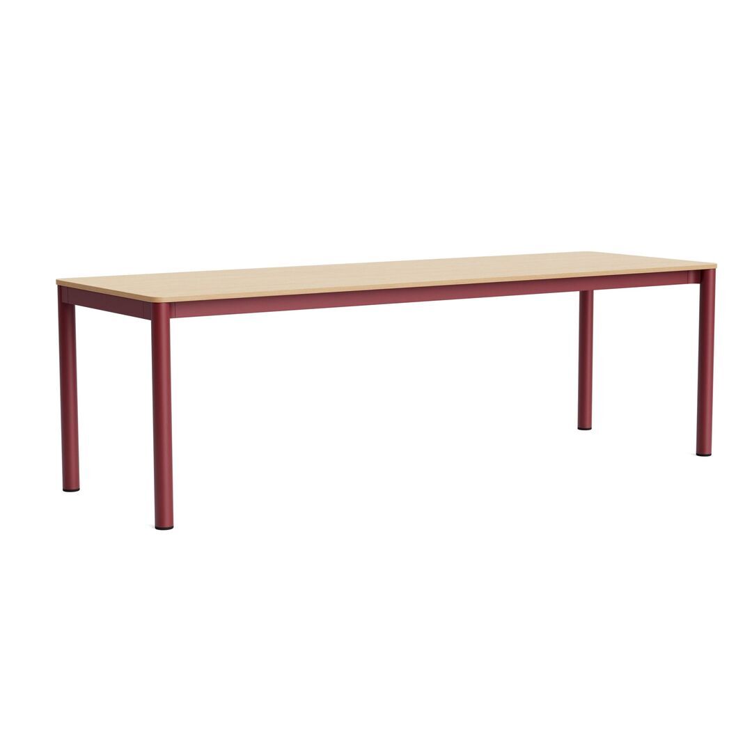 HAY Living Bündiger Esstisch Annex von Hay L: 240 cm, Eiche Wasser lackiert, Barn red