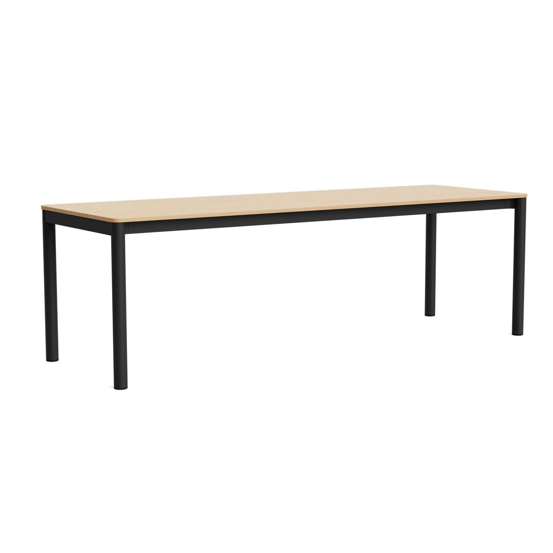 HAY Living Bündiger Esstisch Annex von Hay L: 240 cm, Eiche Wasser lackiert, Charcoal