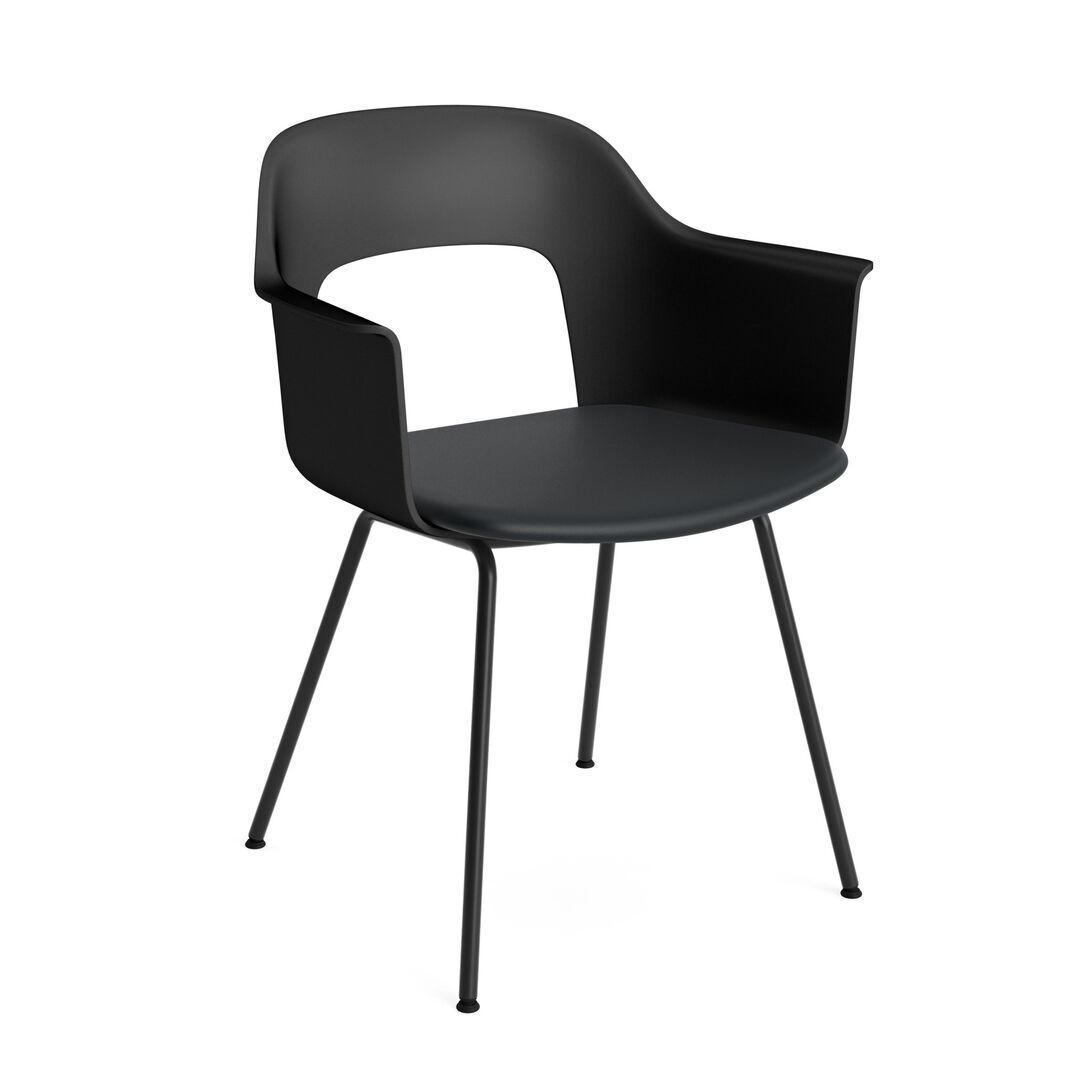 HAY Living Armlehnstuhl mit Stahlgestell und Sitzpolsterung Layout 213 von Hay Black / Grano - Black