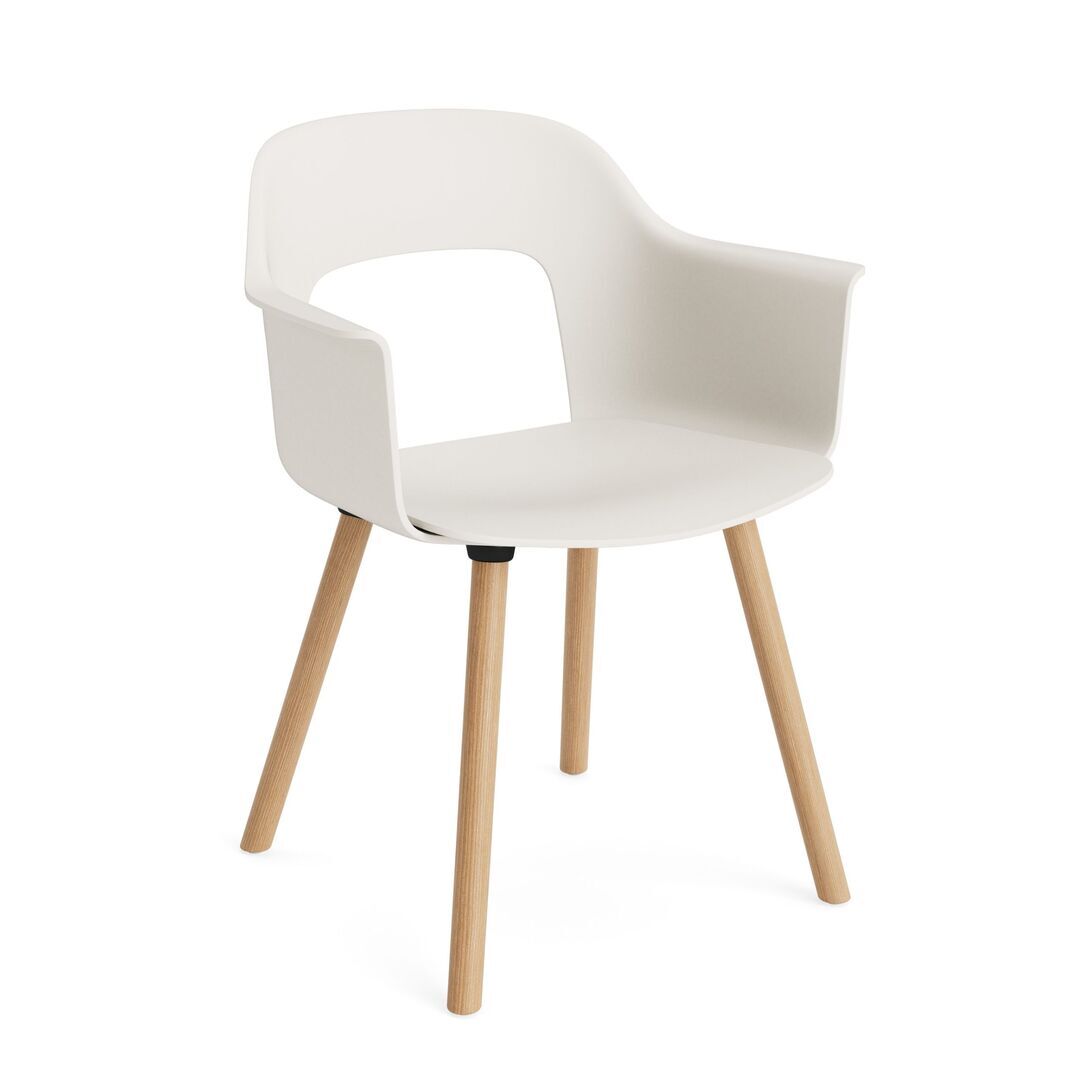 HAY Living Armlehnstuhl mit Holzbeinen Layout 221 von Hay Cream White, Natural 