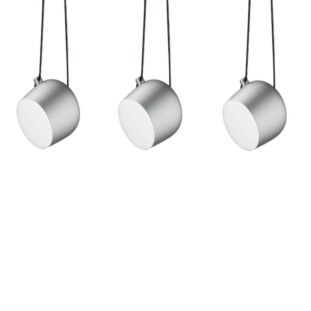 Flos Pendelleuchte Aim Set von Flos  Eloxiertes Silber